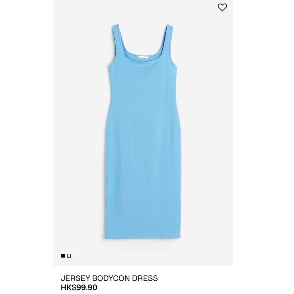 NWT H&M Blue midi Dress Bodycon Size Small (z1)